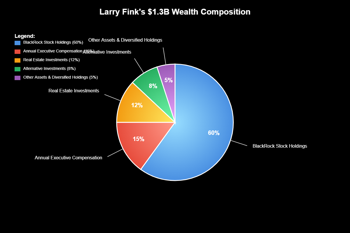 Fortuna de Larry Fink: O Bilionário que Controla 12,5 Trilhões 1 Anatomia da Riqueza: Decompondo os 1,3 Bilhão de Dólares